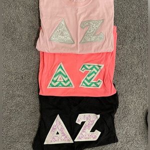 3 shirt bundle delta zeta letters